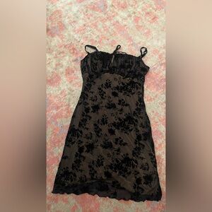 Black lace mini dress